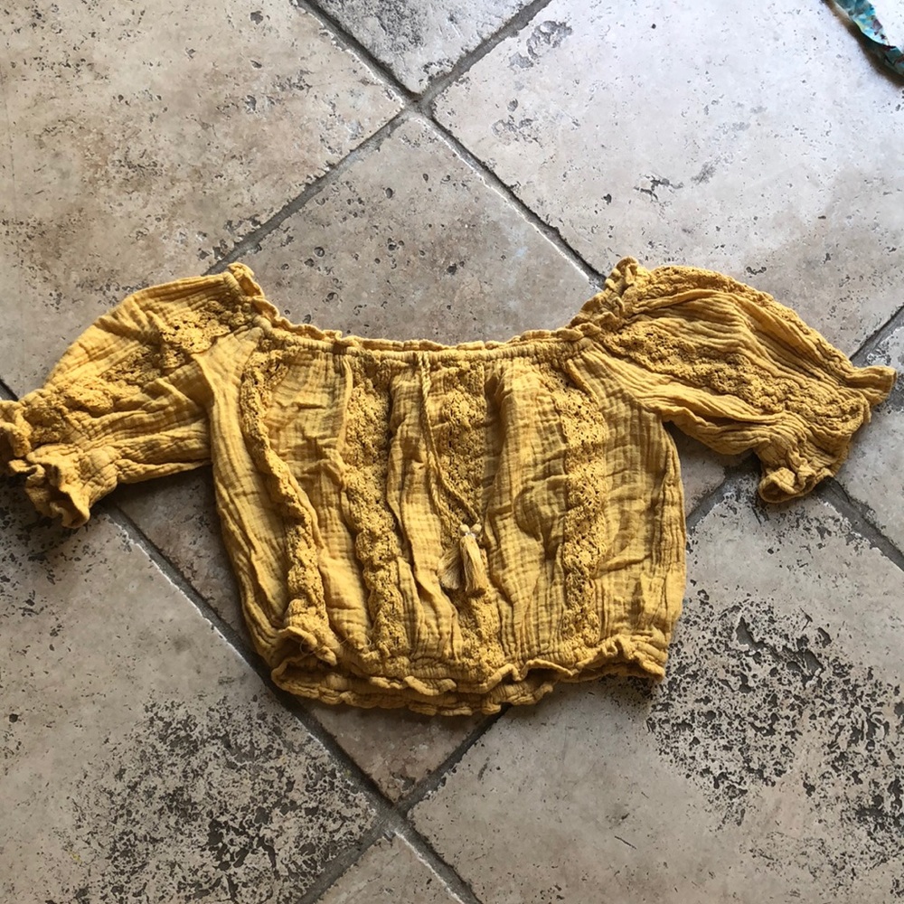 Yellow off the shoulder top